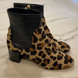 Michael Kors Collection Boots Size 38 Leather Animal Print Made In Italy